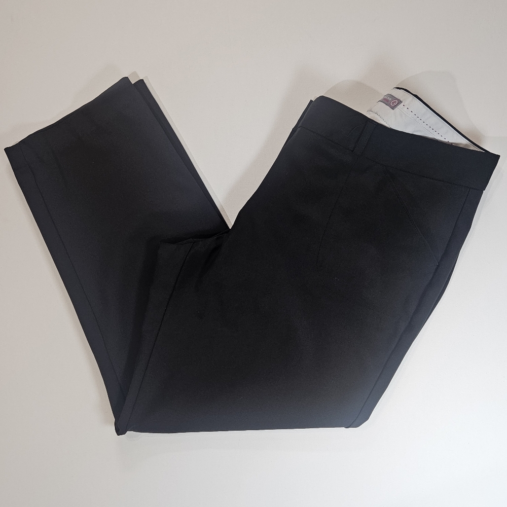 Peter Millar Womens Dress Pants Size 6 Black Wicking Pleated Straight Leg Bottom